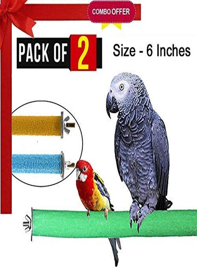 Western Era Set of 2 Safe Wood Sand Perch/Stand/Toy for Birds (Light Weight) (Size - 6") - Image 2